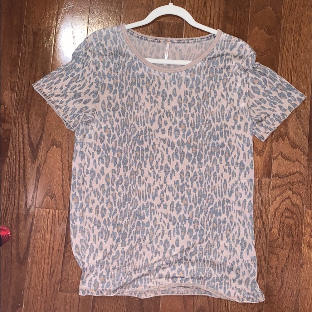 free people cheetah print shirt